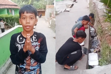 Anak anak bersihkan solokan di Purwakarta - Pandawara Cilik